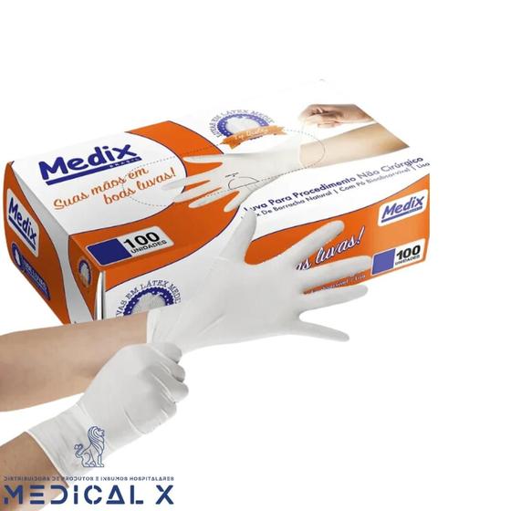 Imagem de Luva medix latéx com pó para procedimento não cirurgico.