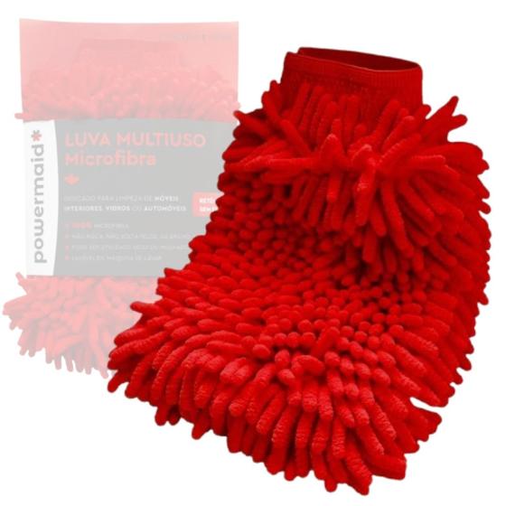 Imagem de Luva Microfibra Chenile Tamanho Grande Microfibra Lavar Carro e Limpeza Multiuso Resistente
