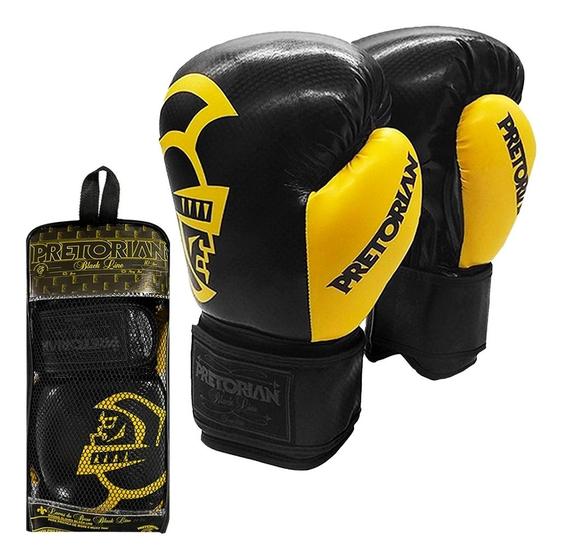 Luva Muay Thai Boxe Pretorian - Black Line Preta e Amarela Menor preço em Luva Muay Thai Boxe Pretorian - Black Line Preta e Amarela