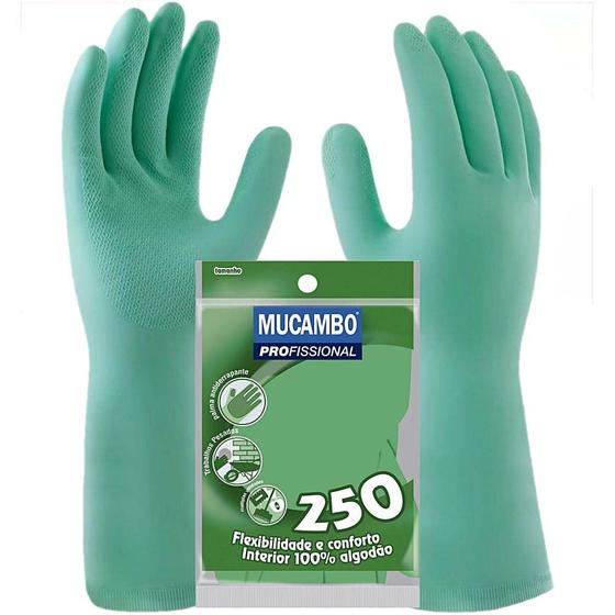 Luva Mucambo Profissional 250 Verde Látex Forrada Tam 8G - par - Luva ...