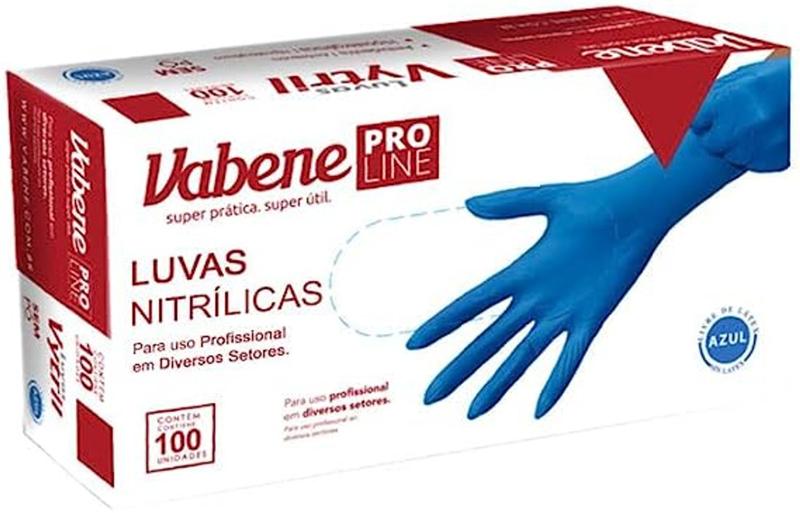 Imagem de Luva nitrilica azul vabene