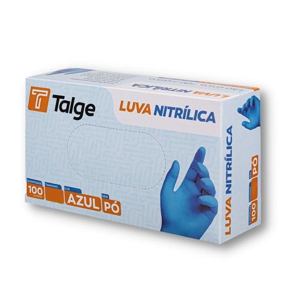 Luva Nitrílica M Talge Sem Pó Azul Caixa Fechada Com 100 Un. Imagem de Luva Nitrílica M Talge Sem Pó Azul Caixa Fechada Com 100 Un.