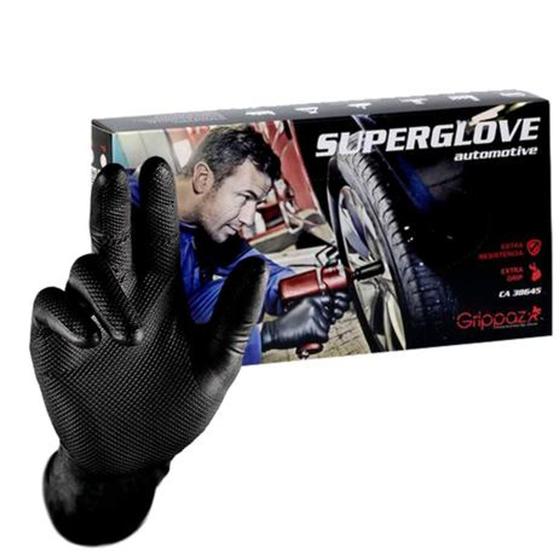 Imagem de Luva nitrilica preta super glove - cx 50 unidades.