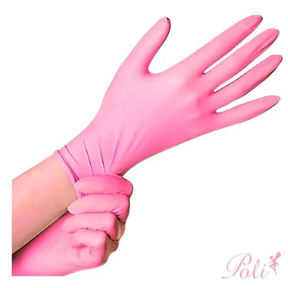 Imagem de Luva Nitrilica Rosa P Com 10 Pares  - Poli