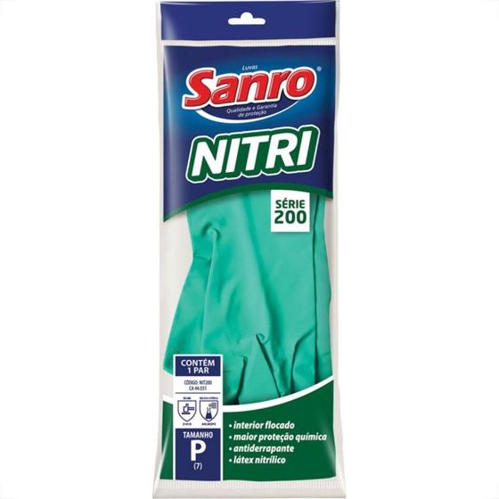 Imagem de Luva Nitrilica Sanro Verde Com Forro P Par 281N20002