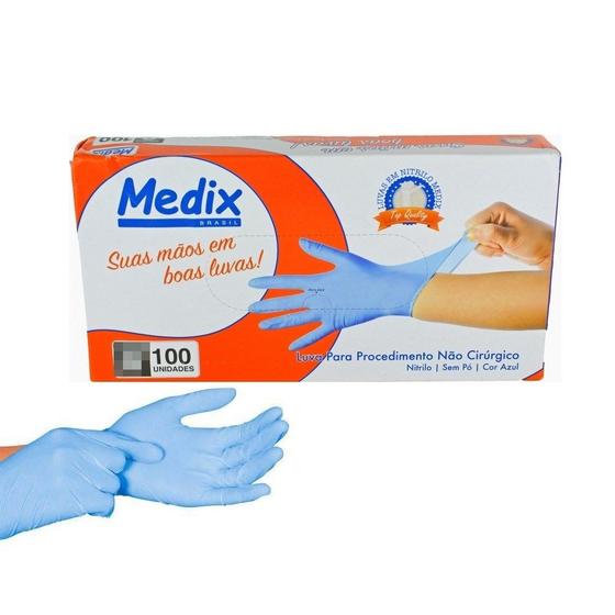 Imagem de Luva Nitrilica Sem Po Azul G Cx Com 100un Medix