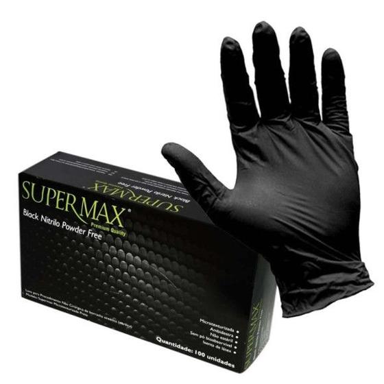 Imagem de Luva Nitrilica Supermax Black C/100 M