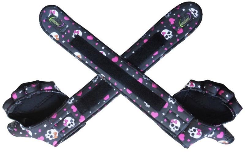 Imagem de Luva para Academia Luva com Munhequeira de Neoprene Caveira Preta