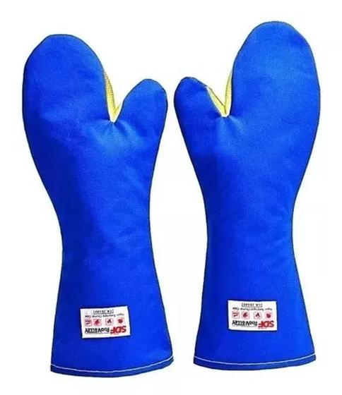Imagem de Luva Para Forno Industrial 2 Dedos 45 CM Azul Até 300º Benetherm ca 