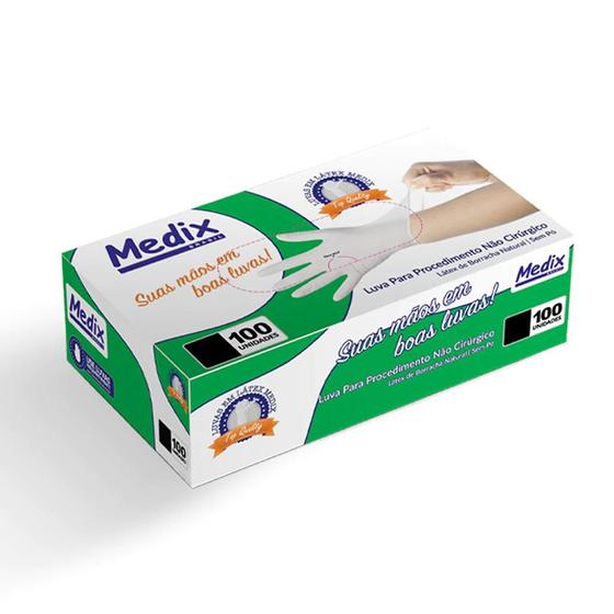 Imagem de Luva para procedimento de uso geral - MBLife Látex (com pó) - 100 unidades Tamanho P