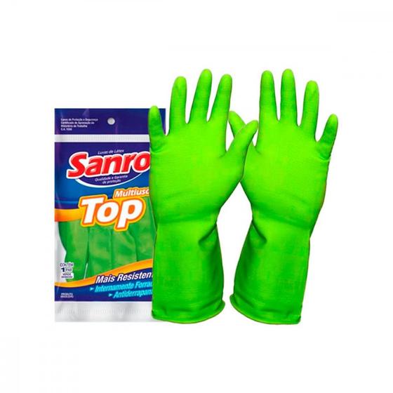 Imagem de Luva Sanro Forrada Top Verde .Xg . / Kit C/ 10 PR