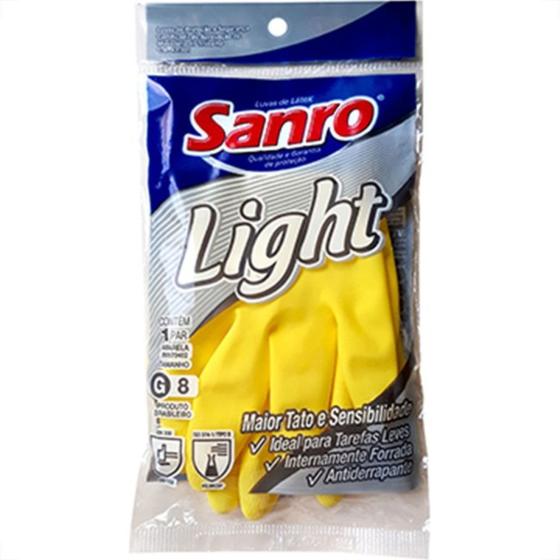 Imagem de Luva Sanro Light Amarela Tam.G Par