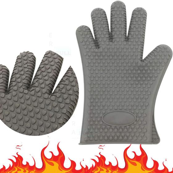 Luva Térmica de Silicone 5 Dedos Antiaderente Forno Cozinha Anti Calor Fogão Alta Resistência Temperatura Menor preço em Luva Térmica de Silicone 5 Dedos Antiaderente Forno Cozinha Anti Calor Fogão Alta Resistência Temperatura