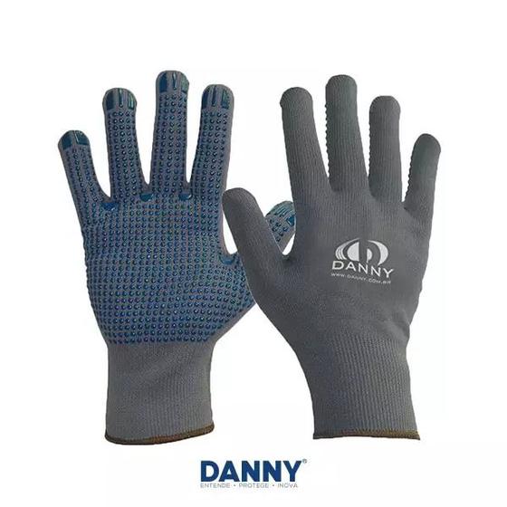 Imagem de Luva Tricotada Nylon Com Palma Pigmentada Cor Cinza - Danny