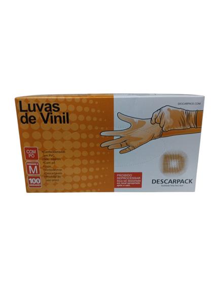 Imagem de Luva vinil c/ pó tam p cx c/ 100un transparente descarpack