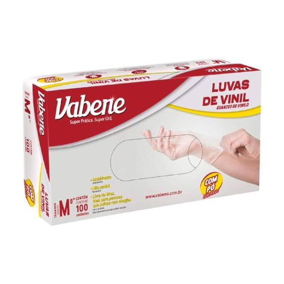 Imagem de Luva Vinil Com Pó C/ 100 Vabene Tam M