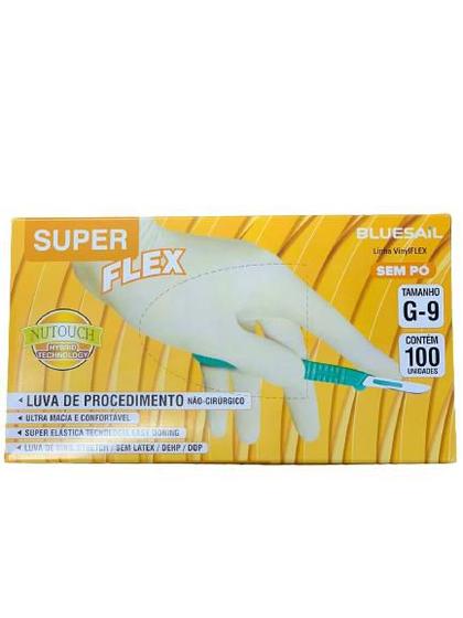 Imagem de Luva vinil SuperFlex Yellow sem pó C/100 UNID odontológico