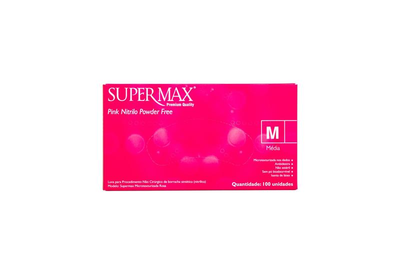 Imagem de Luvaa proc.nitrilo pink supermax caixa com 100 un