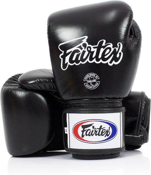 Imagem de Luvas de boxe Fairtex BGV1BR Muay Thai respiráveis 16 onças pretas