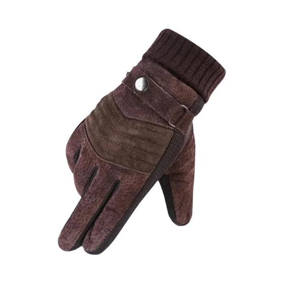 Imagem de Luvas de Couro Masculinas para Inverno - Com Tela Touchscreen, À Prova de Vento e Isoladas