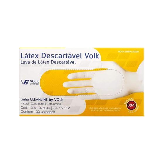 Imagem de Luvas de Latex Volk Com 100un Media Com amido