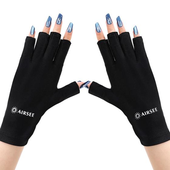 Imagem de Luvas de Proteção UV AIRSEE para Manicure - Compatíveis com Lâmpadas de Unhas Pretas