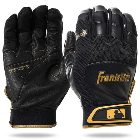 Imagem de Luvas de rebatidas Franklin Sports Shok-Sorb X Baseball Black