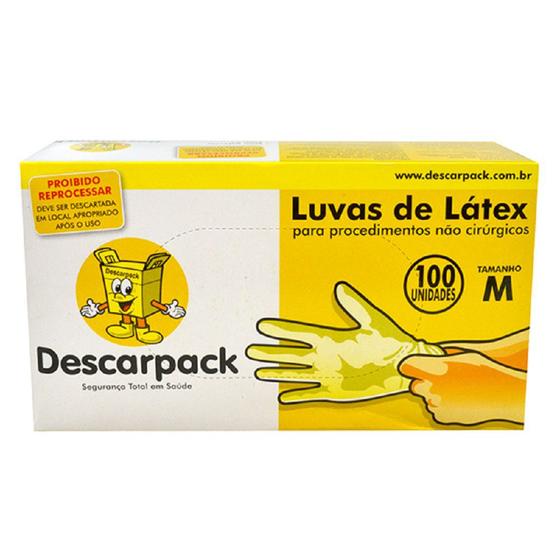 Imagem de Luvas Descarpack Látex Branca Lisa sem Pó 100un