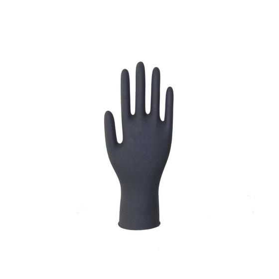 Imagem de Luvas do chef preta (50 unidades) - Latex - reutilizavel - G