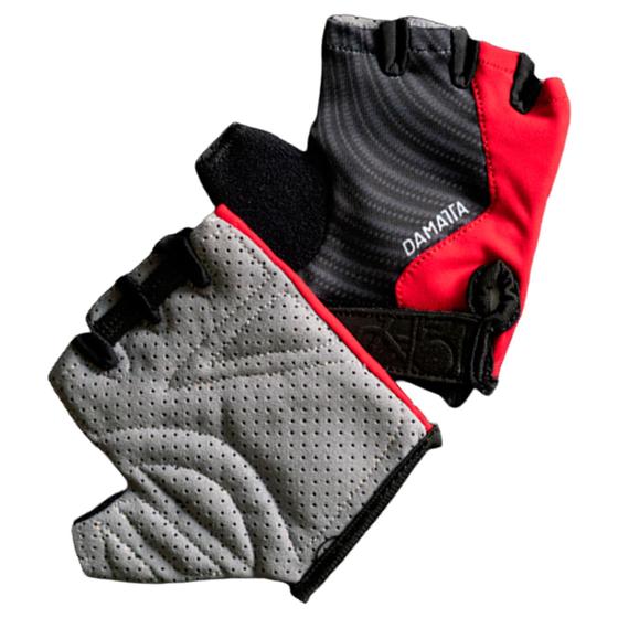 Imagem de Luvas Infantil DaMatta Ciclismo Dedo Curto Vermelho/Preto