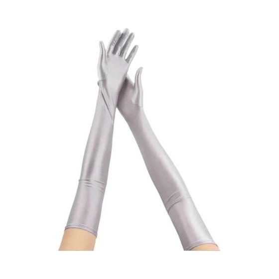 Imagem de Luvas Longas de Elastano para Mulheres - 52cm, Elegantes e com Proteção Solar