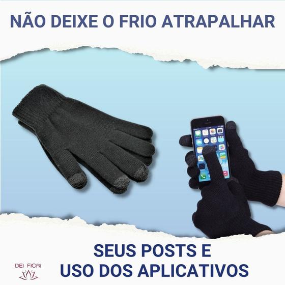 Imagem de Luvas P/ Frio Touch Screen Para Uso em Smartphone Celular