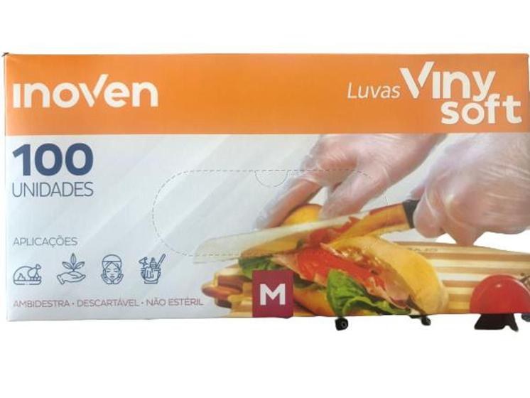 Imagem de Luvas viny soft vinysoft 100 unidades tamanho  m cozinha vinil vinyl ,maglar inoven
