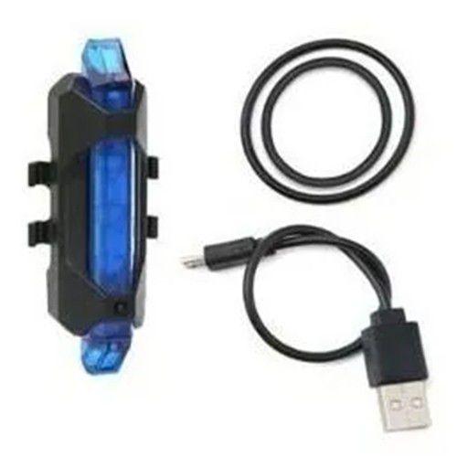 Luz Bike Usb Led Recarregável Branca, Vermelha ou Azul Luzinha Led