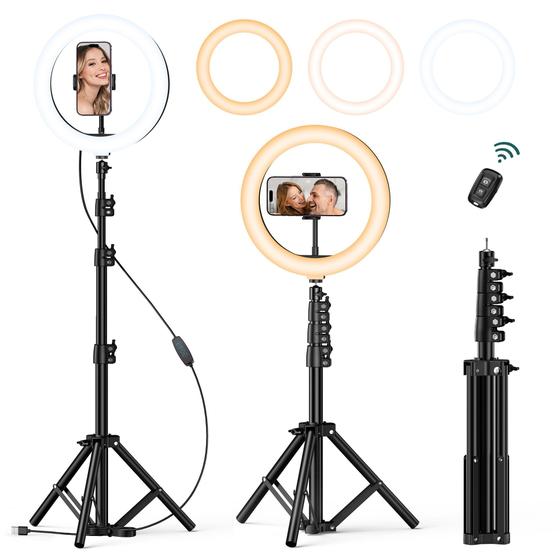 Imagem de Luz de Anel para Selfie ATUMTEK 10" com Suporte de Tripé de 55cm