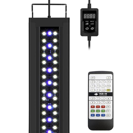 Imagem de Luz de aquário NICREW RGB+W 24/7 LED 36-48" 33W para plantação