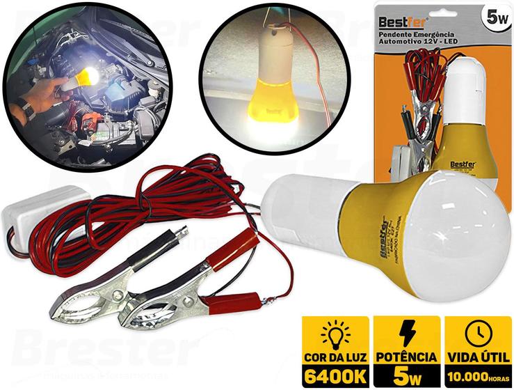 Luz De Emergência Lâmpada De Led Automoveis 12v Para Bateria Veicular Bestfer BFH1681