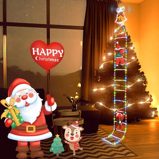 Imagem de Luz de escada LED de Natal Papai Noel Doll Climbing Ladd