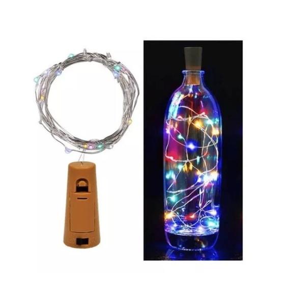 Imagem de Luz de Led Fio de Fada Rolha Colorido 2m