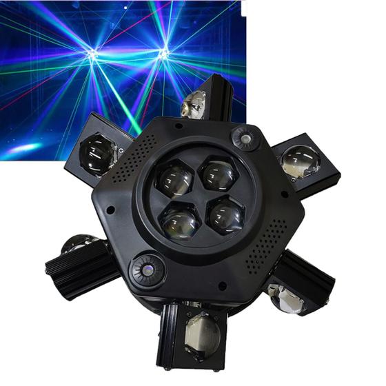 Imagem de Luz de Palco Moving Head 150W RGB DMX Led Mini Moving DJ 22 Canais Show Palco Banda Evento Festa Laser Movimento Rotativo Strobo Iluminaçao