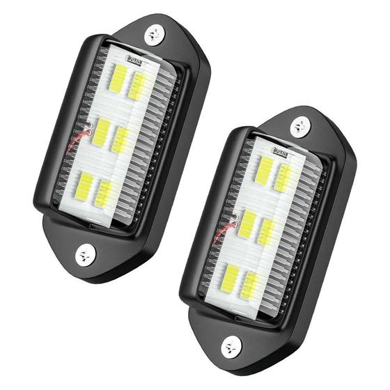 Imagem de Luz De Placa De Licença LED Branca 2pcs À Prova D'água 12V 24V DC 6-SMD Lanterna Traseira Para