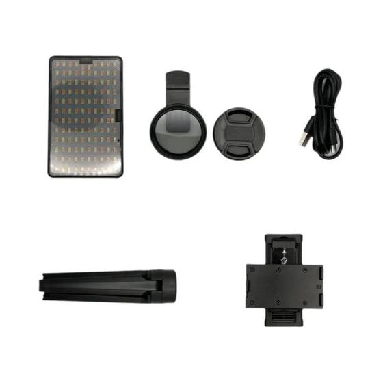 Imagem de Luz de Preenchimento para Tatuagem com 120 LEDs e Filtro Polarizador CPL 52mm para Lente de Celular