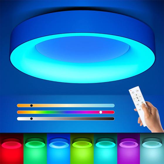 Imagem de Luz de teto Annaror RGB LED 24W regulável 30 cm com controle remoto