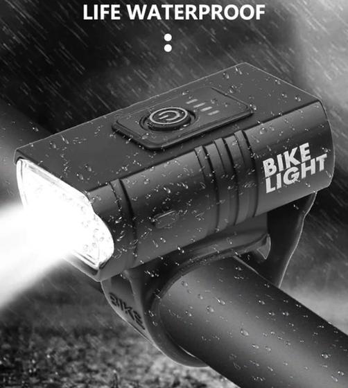 Imagem de Luz Forte Farol Lanterna Bicicleta T6 Duplo 2*600 lumens Led Com Zoom 3 Focos 5 Modos Recarregável - MTBK02