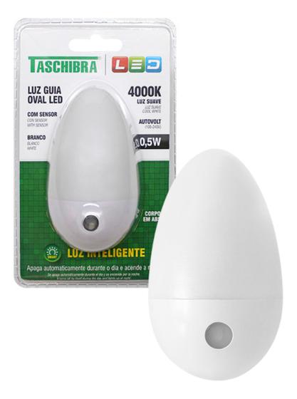 Imagem de Luz Guia Oval Noturna Sensor Fotocélula Infantil Luz Neutra 4000K Bivolt Taschibra