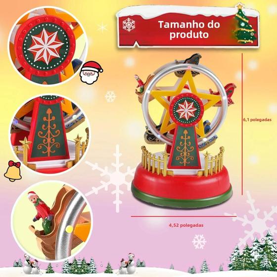 Imagem de Luz LED Animada Decoração De Vila De Natal Cena De Carnaval Com Música Enfeites De Férias Presentes