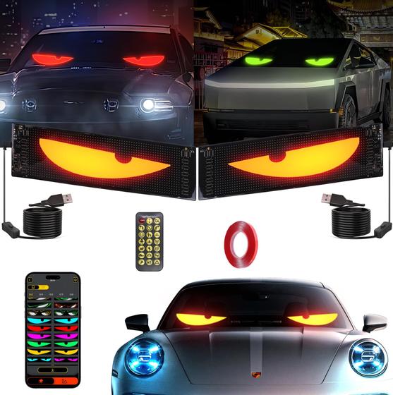 Imagem de Luz LED Devil Eyes CRILEAL para Carros - com App e 2 Controles Remoto