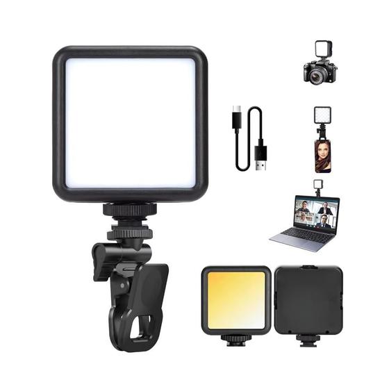 Luz Led Iluminação Fotográfica Noturna Clip Portátil Celular Imagem de Luz Led Iluminação Fotográfica Noturna Clip Portátil Celular