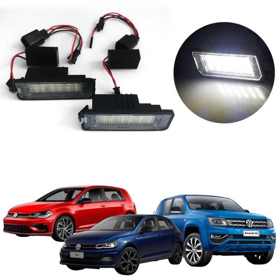 Imagem de Luz Led Placa Vw Polo Golf Amarock Fusca Passat Canceller