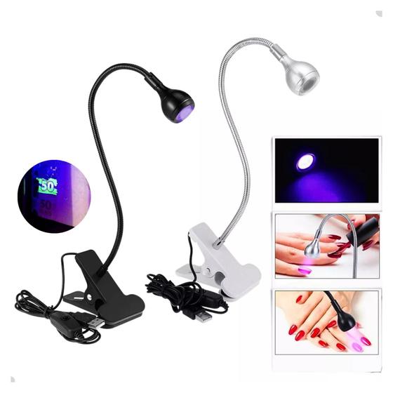 Imagem de luz led uv mini cabine lanterna clip de mesa secagem unha gel